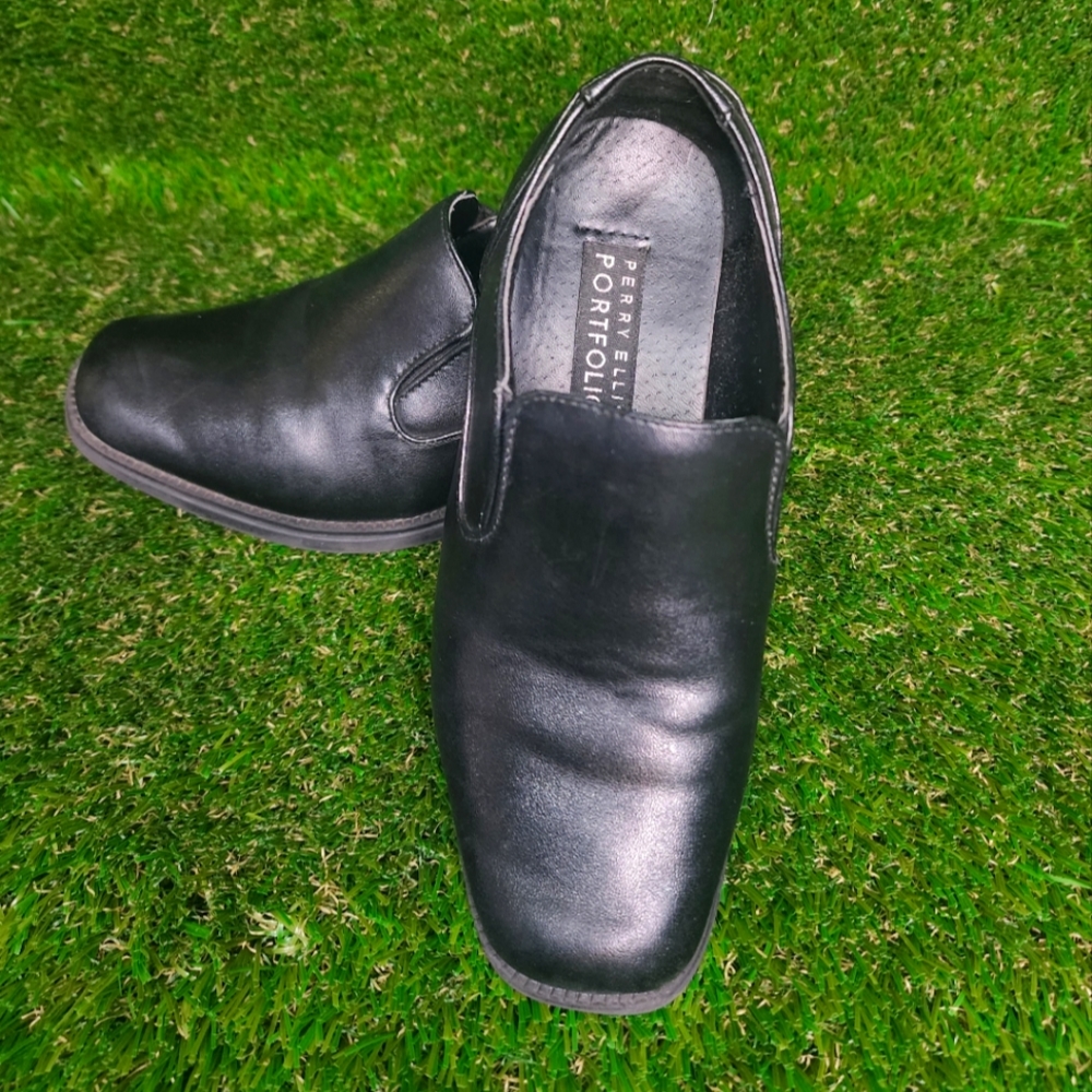 PERRY ELLIS PORTFOLIO | Youth 13.5 Black Leather Loafers